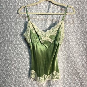 Vintage Green Silk Lace Cami